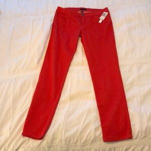 Red skinny jeans